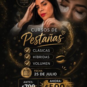 Práctica de extensiones de pestañas durante la Lash Masterclass de Caro Vera Academy